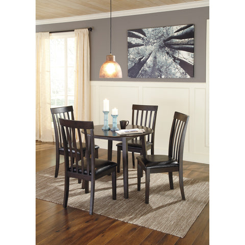 Hammis Dark Brown Round Drop Leaf Dining Set - bellafurnituretv