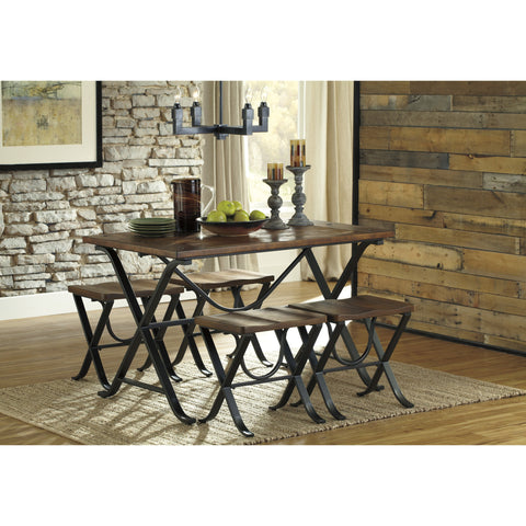 Freimore Medium Brown 5-Piece Dining Room Set - bellafurnituretv