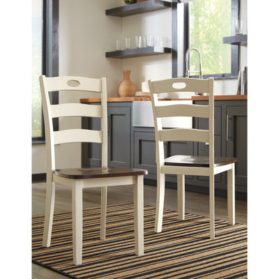 Woodanville Cream/Brown Side Chair, Set of 2 - bellafurnituretv
