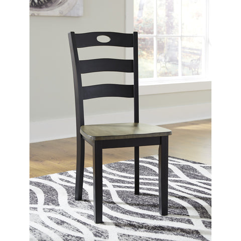 Froshburg Grayish Brown/Black Side Chair, Set of 2 - bellafurnituretv