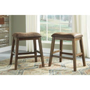 Chaleny Warm Brown Upholstered Bar Stool, Set of 2 - bellafurnituretv