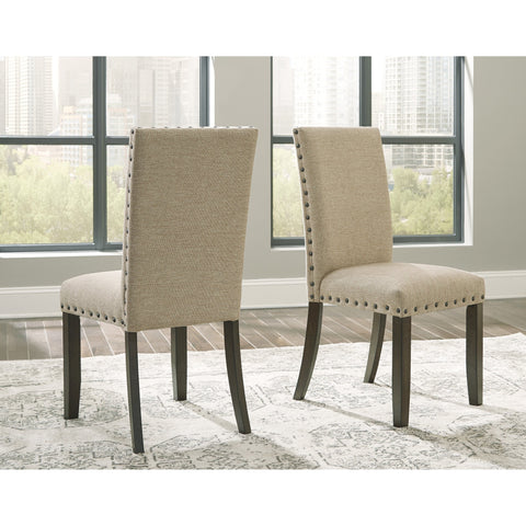 Rokane Light Brown Upholstered Side Chair, Set of 2 - bellafurnituretv