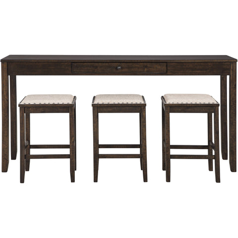 Rokane Brown 4-Piece Counter Table and Bar Stools - bellafurnituretv