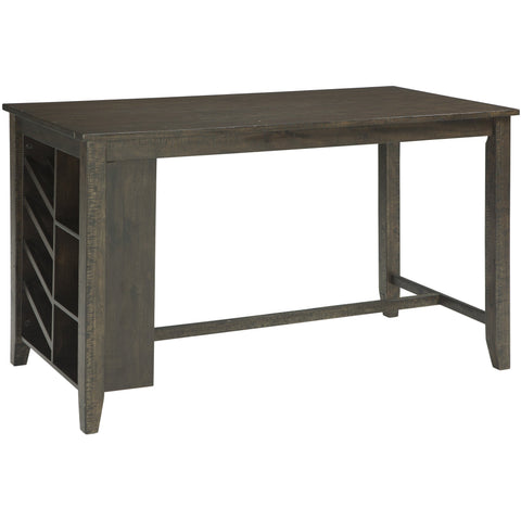 Rokane Brown Counter Height Dining Table with Storage - bellafurnituretv