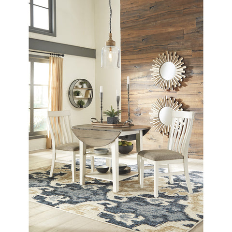 Bardilyn Antique White/Brown Round Dining Room Set - bellafurnituretv