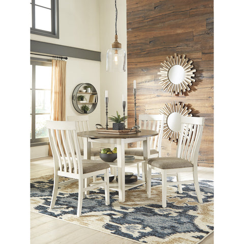 Bardilyn Antique White/Brown Round Dining Room Set - bellafurnituretv