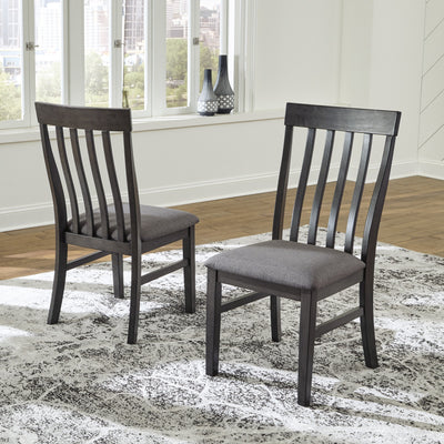 Luvoni Charcoal Side Chair, Set of 2 - bellafurnituretv