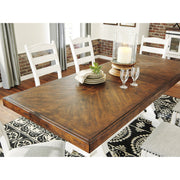 Valebeck White/Brown Dining Room Set - bellafurnituretv