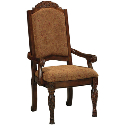 North Shore Dark Brown High-Back Arm Chair, Set of 2 - bellafurnituretv