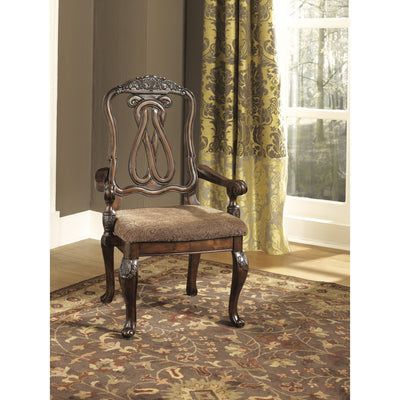 North Shore Dark Brown Rope-Back Arm Chair, Set of 2 - bellafurnituretv
