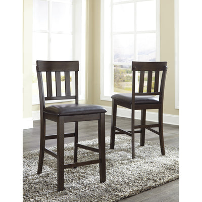 Haddigan Dark Brown Counter Height Chair, Set of 2 - bellafurnituretv