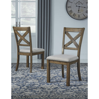 Moriville Beige Upholstered Side Chair, Set of 2 - bellafurnituretv