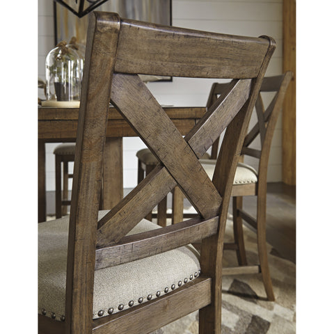 Moriville Beige Upholstered Counter Height Chair, Set of 2 - bellafurnituretv
