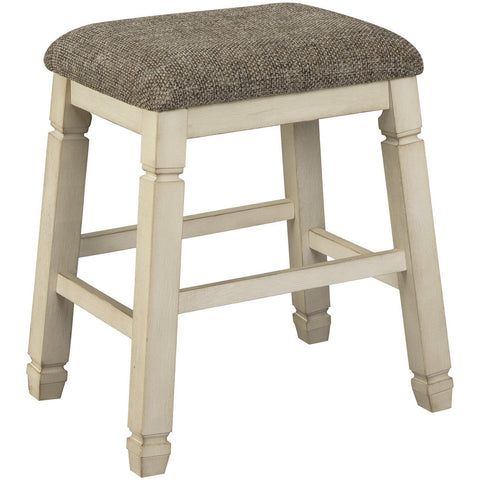 Bolanburg Antique White/Oak Upholstered Bar Stool, Set of 2 - bellafurnituretv