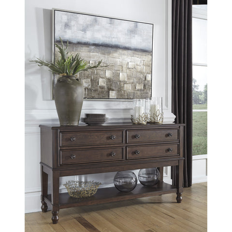 Adinton Reddish Brown Server - bellafurnituretv