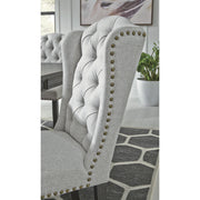 Jeanette Black/Linen Side Chair, Set of 2 - bellafurnituretv