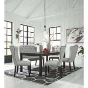 Jeanette Black/Linen Dining Room Set - bellafurnituretv