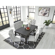 Jeanette Black/Linen Dining Room Set - bellafurnituretv