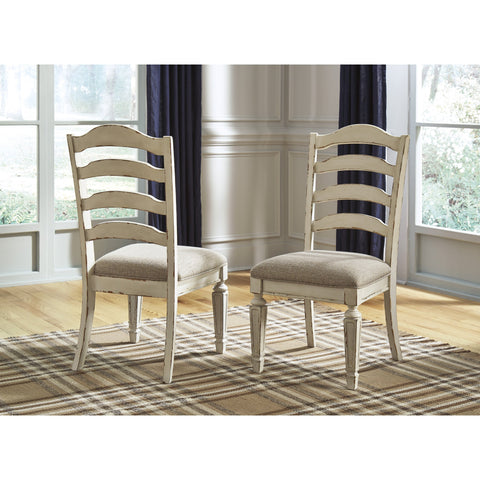 Realyn Chipped White Ladderback Side Chair, Set of 2 - bellafurnituretv