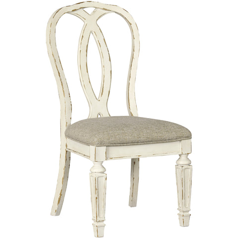 Realyn Chipped White Ribbon Back Side Chair, Set of 2 - bellafurnituretv