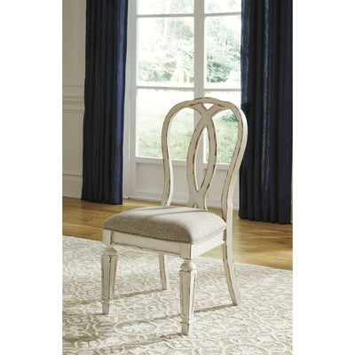 Realyn Chipped White Ribbon Back Side Chair, Set of 2 - bellafurnituretv