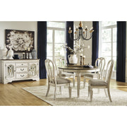 Realyn Chipped White Oval Dining Room Set - bellafurnituretv