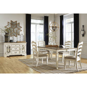 Realyn Chipped White Rectangular Dining Room Set - bellafurnituretv