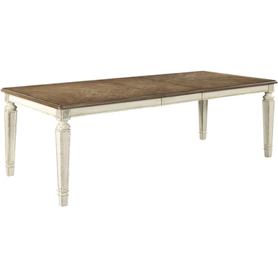 Realyn Chipped White Rectangular Dining Table - bellafurnituretv