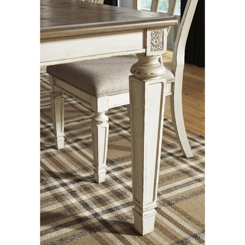 Realyn Chipped White Rectangular Dining Table - bellafurnituretv