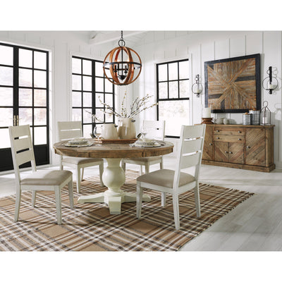 Grindleburg Light Brown/White Round Dining Room Set - bellafurnituretv