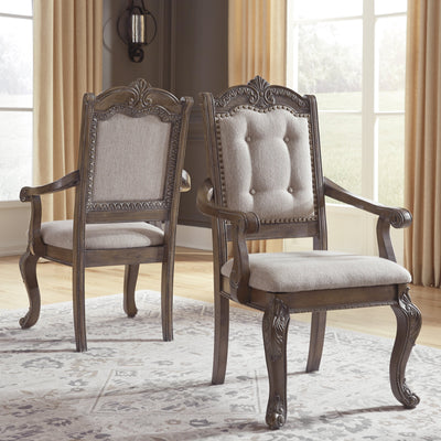 Charmond Brown Arm Chair, Set of 2 - bellafurnituretv