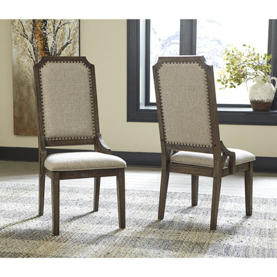 Wyndahl Rustic Brown Upholstered Side Chair, Set of 2 - bellafurnituretv