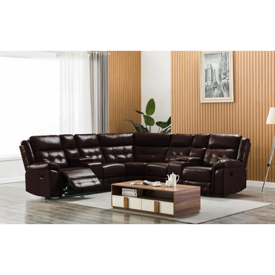 Laila Brown Reclining Sectional - bellafurnituretv