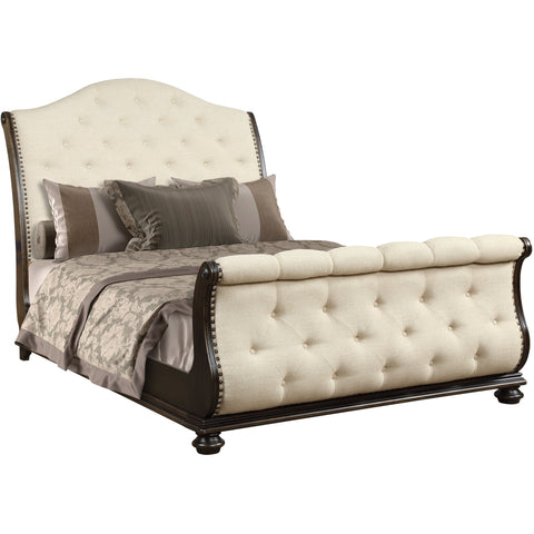 Bordeaux Espresso/Ivory Sleigh Bedroom Set - bellafurnituretv