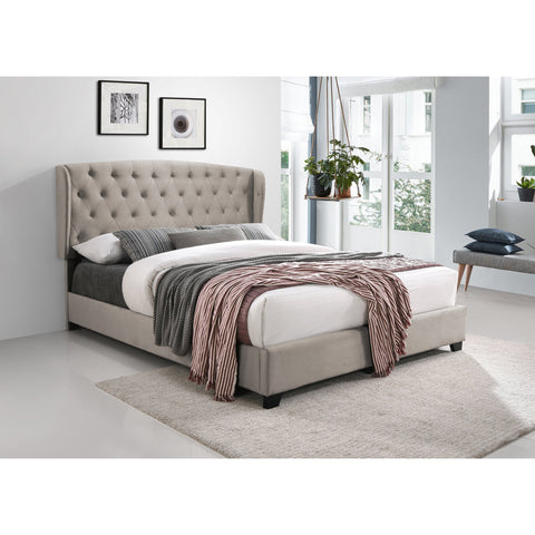 Kimberly Tufted Wingback Brown Velvet King Bed - bellafurnituretv