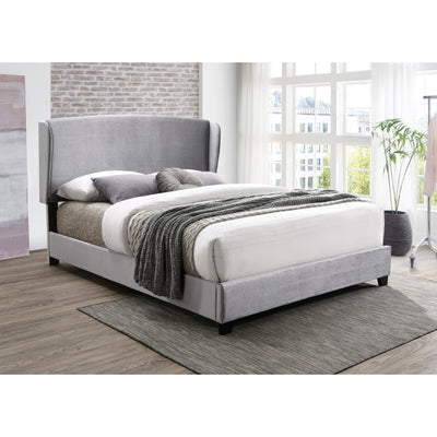 Kimberly Wingback Silver Velvet King Bed - bellafurnituretv