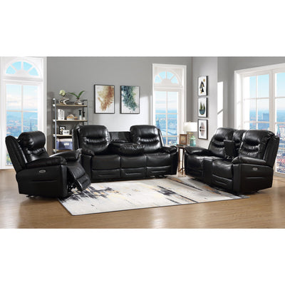 Garrett Black Power Reclining Loveseat - bellafurnituretv