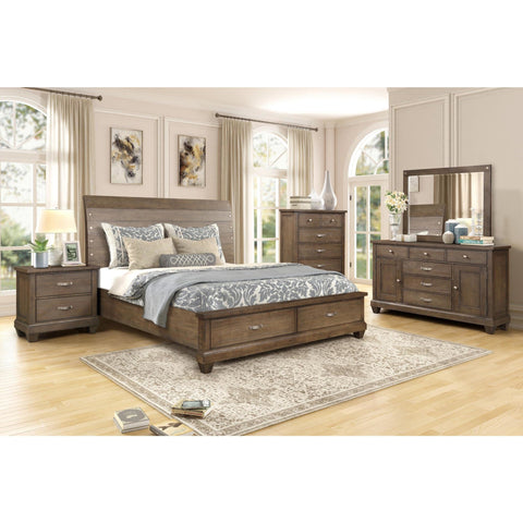 Sherwood Brown King Storage Sleigh Bed - bellafurnituretv