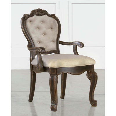 Bordeaux Espresso Arm Chair, Set of 2 - bellafurnituretv