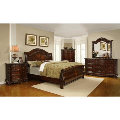 Ashton Brown Sleigh Bedroom Set - bellafurnituretv