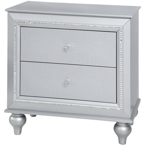 Vincent Silver Panel LED Storage Bedroom Set - bellafurnituretv