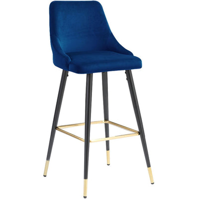 Auburn Blue Velvet Upholstered Bar Chair, Set of 2 - bellafurnituretv