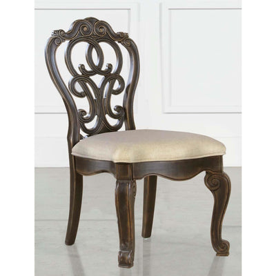 Bordeaux Espresso Side Chair, Set of 2 - bellafurnituretv