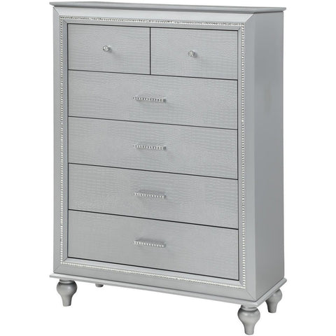 Vincent Silver Panel LED Storage Bedroom Set - bellafurnituretv