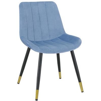 Enzo Blue Velvet Upholstered Dining Chair, Set of 2 - bellafurnituretv