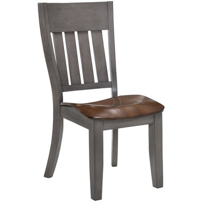 Marco Gray/Brown Side Chair, Set of 2 - bellafurnituretv