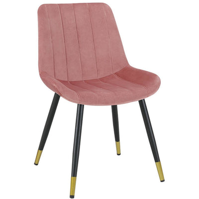 Enzo Pink Velvet Upholstered Dining Chair, Set of 2 - bellafurnituretv