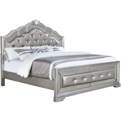 Keaton Silver Queen Panel Bed - bellafurnituretv