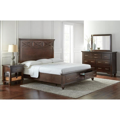 Grayson Brown Queen Storage Panel Bed - bellafurnituretv