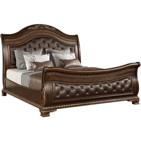 Milan Brown Sleigh Bedroom Set - bellafurnituretv